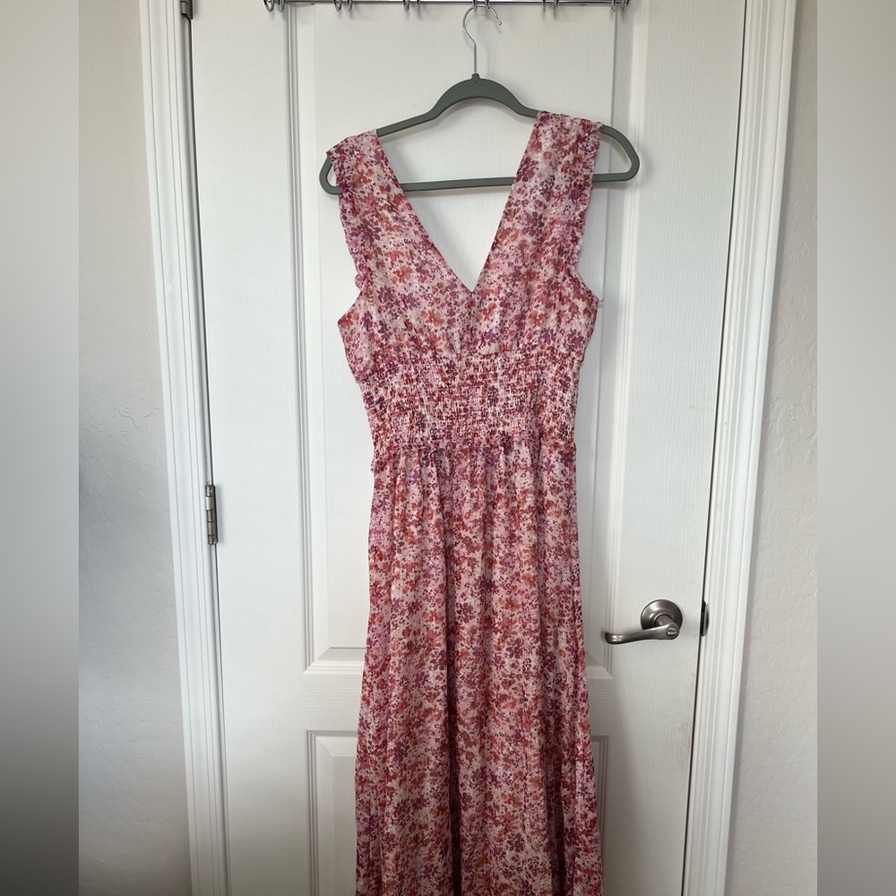 Banana Republic maxi pink floral dress